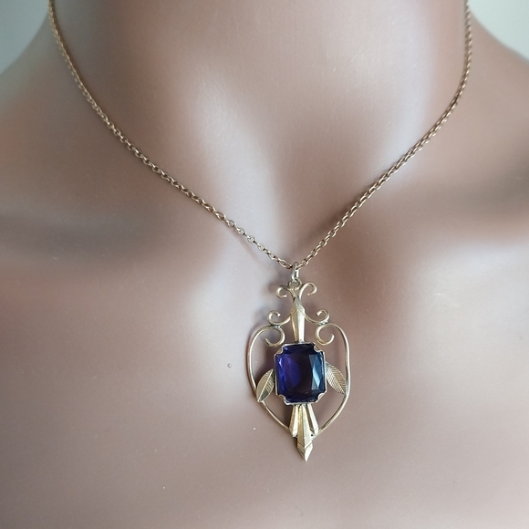Gold Filled and Purple Pendant Necklace - Picture 16 of 16